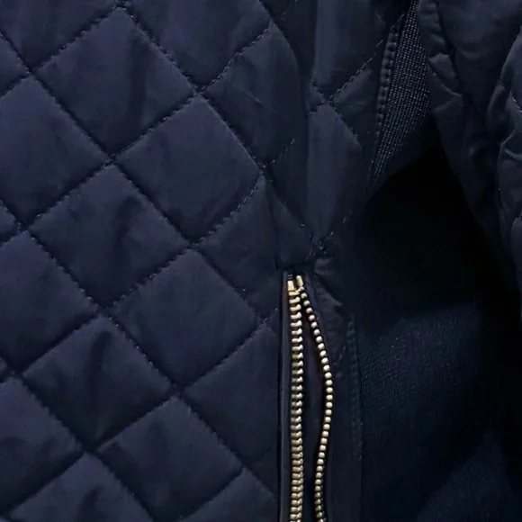 New York & Company Women's Navy Blue Jacket, Gold Zippers, Two Pockets, Size XL - Picture 9 of 11